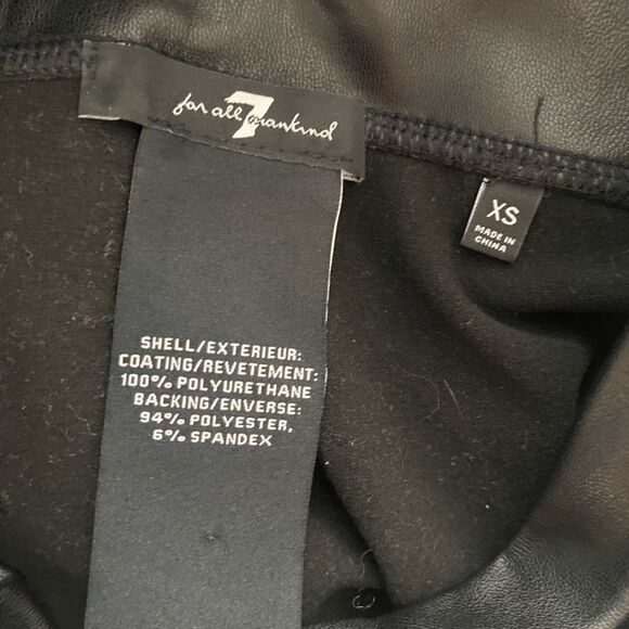 7 for all Mankind SZ XS black leather leggings - Picture 3 of 3